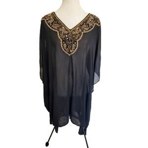 Chico's gem/Rhinestone Coverup  Kaftan Longline L/XL